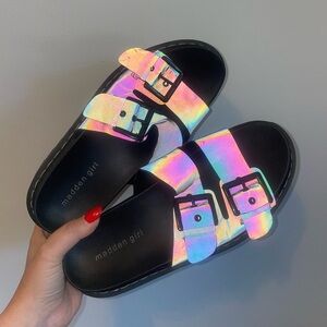 Madden Girl Reflective Platform Sandals